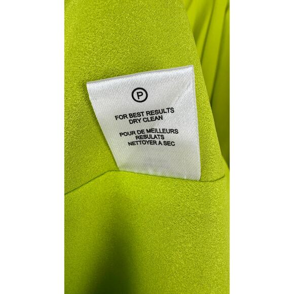 Halston Sleeveless High Neck Drape Front Mini Dress Womens 14 Lime Green New - Picture 8 of 10